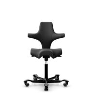 HÅG Capisco 8106 - Paloma Soft (Wollsdorf) - Cuir semi-aniline - PL56100 Black - Noir - 200 mm (hauteur d’assise 46–64 cm) - Roues souples pour sols durs thumbnail