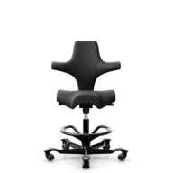 HÅG Capisco 8106 - Paloma Soft (Wollsdorf) - Cuir semi-aniline - PL56100 Black - Noir - 200 mm (hauteur d’assise 46–64 cm) - Roues souples pour sols durs thumbnail