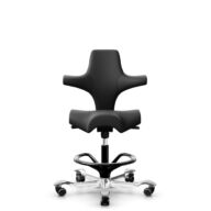 HÅG Capisco 8106 - Paloma Soft (Wollsdorf) - Cuir semi-aniline - PL56100 Black - Noir - 265 mm (hauteur d’assise 53–79 cm) - Roues souples pour sols durs thumbnail