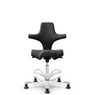 HÅG Capisco 8106 - Paloma Soft (Wollsdorf) - Skóra półanilinowa - PL56100 Black - White - 265 mm (seat height 53-79cm) - Glides thumbnail