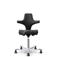 HÅG Capisco 8106 - Paloma Soft (Wollsdorf) - Skóra półanilinowa - PL56100 Black - Silver - 200 mm (seat height 46-64cm) - Glides thumbnail
