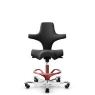 HÅG Capisco 8106 - Paloma Soft (Wollsdorf) - Cuir semi-aniline - PL56100 Black - Blush Rose - 265 mm (hauteur d’assise 53–79 cm) - Roues dures pour sols souples thumbnail