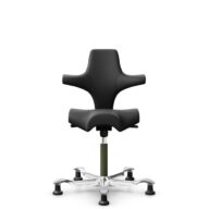 HÅG Capisco 8106 - Paloma Soft (Wollsdorf) - Cuir semi-aniline - PL56100 Black - Moss Grey - 200 mm (hauteur d’assise 46–64 cm) - Patins thumbnail