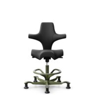 HÅG Capisco 8106 - Paloma Soft (Wollsdorf) - Cuero semi-anilina - PL56100 Black - Moss Grey - 200 mm (seat height 46-64cm) - Glides thumbnail