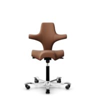 HÅG Capisco 8106 - Elmosoft (Elmo) - Cuero semi-anilina - EL33004 - Cognac - Black - 150mm (seat height 40–55cm) - Soft castors for hard floors thumbnail