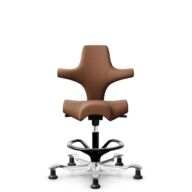 HÅG Capisco 8106 - Elmosoft (Elmo) - Cuir semi-aniline - EL33004 - Cognac - Noir - 200 mm (hauteur d’assise 46–64 cm) - Patins thumbnail