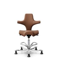 HÅG Capisco 8106 - Elmosoft (Elmo) - Cuero semi-anilina - EL33004 - Cognac - Silver - 265 mm (seat height 53-79cm) - Glides thumbnail