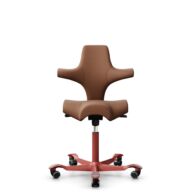 HÅG Capisco 8106 - Elmosoft (Elmo) - Semi-aniline leather - EL33004 - Cognac - Blush Rose - 200 mm (seat height 46-64cm) - Soft castors for hard floors thumbnail