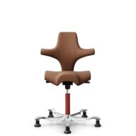 HÅG Capisco 8106 - Elmosoft (Elmo) - Semi-aniline leather - EL33004 - Cognac - Blush Rose - 200 mm (seat height 46-64cm) - Glides thumbnail