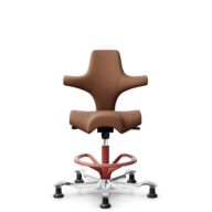 HÅG Capisco 8106 - Elmosoft (Elmo) - Cuero semi-anilina - EL33004 - Cognac - Blush Rose - 265 mm (seat height 53-79cm) - Glides thumbnail