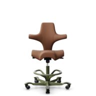 HÅG Capisco 8106 - Elmosoft (Elmo) - Skóra półanilinowa - EL33004 - Cognac - Moss Grey - 200 mm (seat height 46-64cm) - Soft castors for hard floors thumbnail