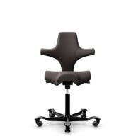HÅG Capisco 8106 - Elmosoft (Elmo) - Skóra półanilinowa - EL93068 - Dark brown - Black - 150mm (seat height 40–55cm) - Soft castors for hard floors thumbnail