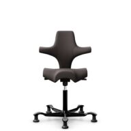 HÅG Capisco 8106 - Elmosoft (Elmo) - Semi-aniline leather - EL93068 - Dark brown - Black - 150mm (seat height 40–55cm) - Glides thumbnail