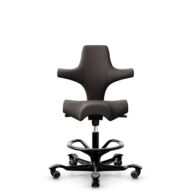 HÅG Capisco 8106 - Elmosoft (Elmo) - Cuir semi-aniline - EL93068 - Noir - 200 mm (hauteur d’assise 46–64 cm) - Roues dures pour sols souples thumbnail