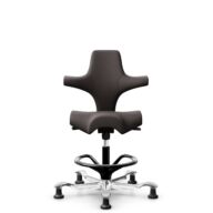 HÅG Capisco 8106 - Elmosoft (Elmo) - Semi-aniline leather - EL93068 - Dark brown - Black - 200 mm (seat height 46-64cm) - Glides thumbnail