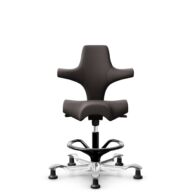 HÅG Capisco 8106 - Elmosoft (Elmo) - Semi-aniline leather - EL93068 - Dark brown - Black - 265 mm (seat height 53-79cm) - Glides thumbnail