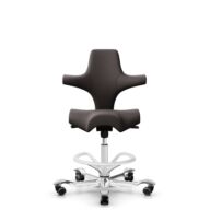 HÅG Capisco 8106 - Elmosoft (Elmo) - Cuir semi-aniline - EL93068 - Blanc - 200 mm (hauteur d’assise 46–64 cm) - Roues souples pour sols durs thumbnail