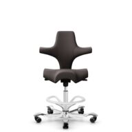 HÅG Capisco 8106 - Elmosoft (Elmo) - Cuir semi-aniline - EL93068 - Blanc - 265 mm (hauteur d’assise 53–79 cm) - Roues dures pour sols souples thumbnail