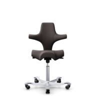 HÅG Capisco 8106 - Elmosoft (Elmo) - Cuir semi-aniline - EL93068 - Argent - 200 mm (hauteur d’assise 46–64 cm) - Roues dures pour sols souples thumbnail