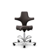 HÅG Capisco 8106 - Elmosoft (Elmo) - Cuir semi-aniline - EL93068 - Argent - 200 mm (hauteur d’assise 46–64 cm) - Roues dures pour sols souples thumbnail