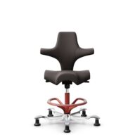 HÅG Capisco 8106 - Elmosoft (Elmo) - Semi-aniline leather - EL93068 - Dark brown - Blush Rose - 200 mm (seat height 46-64cm) - Glides thumbnail