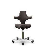 HÅG Capisco 8106 - Elmosoft (Elmo) - Cuir semi-aniline - EL93068 - Moss Grey - 150 mm (hauteur d’assise 40–55 cm) - Roues dures pour sols souples thumbnail