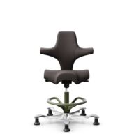 HÅG Capisco 8106 - Elmosoft (Elmo) - Cuir semi-aniline - EL93068 - Moss Grey - 200 mm (hauteur d’assise 46–64 cm) - Patins thumbnail
