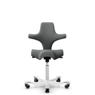 HÅG Capisco 8106 - Cura Loop (Gabriel) - Polyester recyclé - CLP60109 - Grey - Blanc - 200 mm (hauteur d’assise 46–64 cm) - Roues souples pour sols durs thumbnail