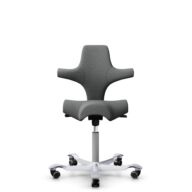 HÅG Capisco 8106 - Cura Loop (Gabriel) - Gerecycled Polyester - CLP60109 - Grey - Framekleur - Zilver - Gasveer - 150 mm (Zithoogte 40-55cm) - Vloercontact - Zachte wielen t.b.v. harde vloeren - Voetenring - Nee, geen voetenring - Voetster - Nee, voets... thumbnail