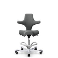 HÅG Capisco 8106 - Cura Loop (Gabriel) - Recycled Polyester - CLP60109 - Grey - Silver - 200 mm (seat height 46-64cm) - Soft castors for hard floors thumbnail