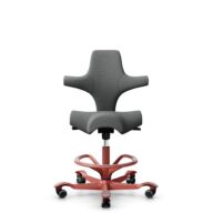HÅG Capisco 8106 - Cura Loop (Gabriel) - Polyester recyclé - CLP60109 - Grey - Blush Rose - 200 mm (hauteur d’assise 46–64 cm) - Roues souples pour sols durs thumbnail