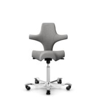 HÅG Capisco 8106 - Cura Loop (Gabriel) - Poliéster reciclados - CLP60110 Light grey - White - 150mm (seat height 40–55cm) - Hard castors for soft floors thumbnail