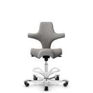 HÅG Capisco 8106 - Cura Loop (Gabriel) - Polyester recyclé - CLP60110 Light grey - Blanc - 265 mm (hauteur d’assise 53–79 cm) - Roues dures pour sols souples thumbnail