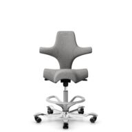 HÅG Capisco 8106 - Cura Loop (Gabriel) - Poliéster reciclados - CLP60110 Light grey - Silver - 200 mm (seat height 46-64cm) - Hard castors for soft floors thumbnail