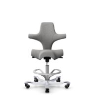 HÅG Capisco 8106 - Cura Loop (Gabriel) - Polyester recyclé - CLP60110 Light grey - Argent - 265 mm (hauteur d’assise 53–79 cm) - Roues dures pour sols souples thumbnail