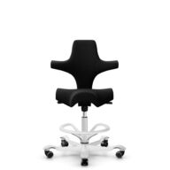 HÅG Capisco 8106 - Cura Loop (Gabriel) - Recyceltes Polyester - CLP60999 Black - Weiß - 265 mm (Sitzhöhe 53-79cm) - Weiche Rollen für harte Böden thumbnail