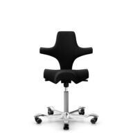 HÅG Capisco 8106 - Cura Loop (Gabriel) - Polyester recyclé - CLP60999 Black - Argent - 150 mm (hauteur d’assise 40–55 cm) - Roues dures pour sols souples thumbnail