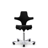 HÅG Capisco 8106 - Cura Loop (Gabriel) - Gerecycled Polyester - CLP60999 Black - Zilver - 150mm - Zachte wielen t.b.v. harde vloeren thumbnail