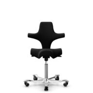 HÅG Capisco 8106 - Cura Loop (Gabriel) - Polyester recyclé - CLP60999 Black - Argent - 150 mm (hauteur d’assise 40–55 cm) - Roues souples pour sols durs thumbnail