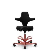 HÅG Capisco 8106 - Cura Loop (Gabriel) - Poliester z recyklingu - CLP60999 Black - Blush Rose - 200 mm (seat height 46-64cm) - Soft castors for hard floors thumbnail