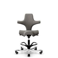 HÅG Capisco 8106 - Cura Loop (Gabriel) - Gerecycled Polyester - CLP61168 Beige-grey - Framekleur - Zwart - Gasveer - 265 mm (Zithoogte 53-79cm) - Vloercontact - Harde wielen t.b.v. zachte vloeren - Voetenring - Ja, in framekleur - Voetster - Ja, voetst... thumbnail