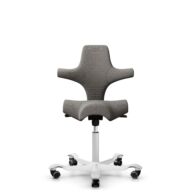 HÅG Capisco 8106 - Cura Loop (Gabriel) - Recycled Polyester - CLP61168 Beige-grey - White - 265 mm (seat height 53-79cm) - Hard castors for soft floors thumbnail