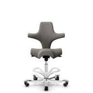 HÅG Capisco 8106 - Cura Loop (Gabriel) - Recycled Polyester - CLP61168 Beige-grey - White - 265 mm (seat height 53-79cm) - Hard castors for soft floors thumbnail