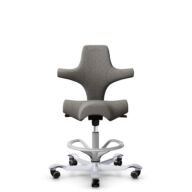 HÅG Capisco 8106 - Cura Loop (Gabriel) - Recycled Polyester - CLP61168 Beige-grey - Silver - 200 mm (seat height 46-64cm) - Hard castors for soft floors thumbnail