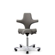 HÅG Capisco 8106 - Cura Loop (Gabriel) - Polyester recyclé - CLP61168 Beige-grey - Argent - 265 mm (hauteur d’assise 53–79 cm) - Roues souples pour sols durs thumbnail