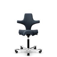 HÅG Capisco 8106 - Cura Loop (Gabriel) - Polyester recyclé - CLP66165 Blue - Noir - 150 mm (hauteur d’assise 40–55 cm) - Roues dures pour sols souples thumbnail