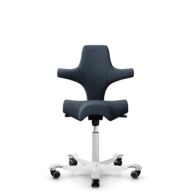 HÅG Capisco 8106 - Cura Loop (Gabriel) - Recycled Polyester - CLP66165 Blue - White - 150mm (seat height 40–55cm) - Hard castors for soft floors thumbnail