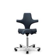 HÅG Capisco 8106 - Cura Loop (Gabriel) - Polyester recyclé - CLP66165 Blue - Argent - 150 mm (hauteur d’assise 40–55 cm) - Roues souples pour sols durs thumbnail