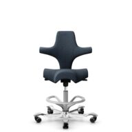 HÅG Capisco 8106 - Cura Loop (Gabriel) - Polyester recyclé - CLP66165 Blue - Argent - 200 mm (hauteur d’assise 46–64 cm) - Roues dures pour sols souples thumbnail