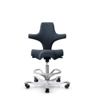 HÅG Capisco 8106 - Cura Loop (Gabriel) - Polyester recyclé - CLP66165 Blue - Argent - 200 mm (hauteur d’assise 46–64 cm) - Roues souples pour sols durs thumbnail
